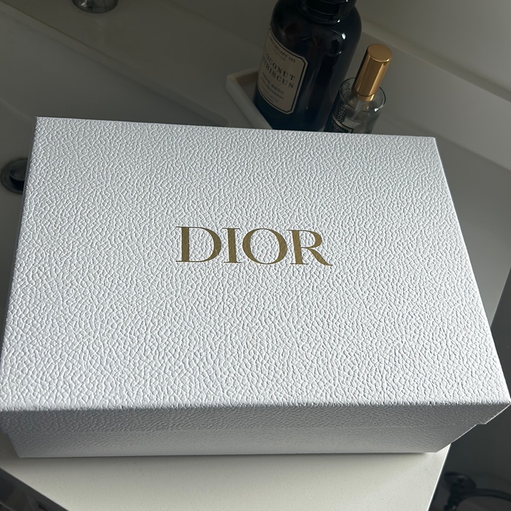 Dior Cosmetics Gift Box with tissue paper and Dior labeled shreds